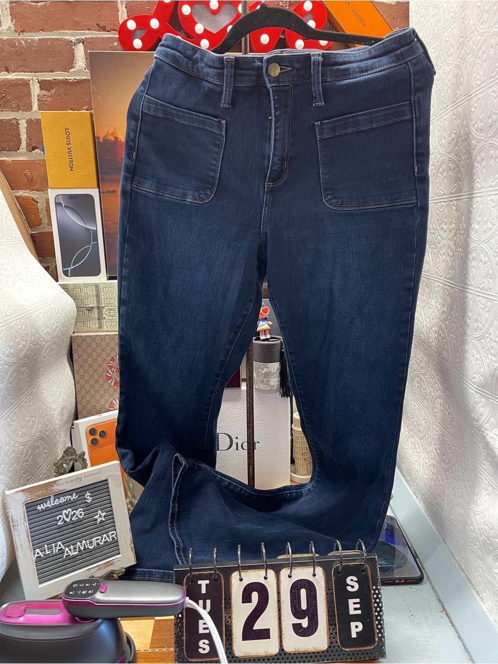 Universal Thread High Rise Flare Jeans Womens Blue Denim